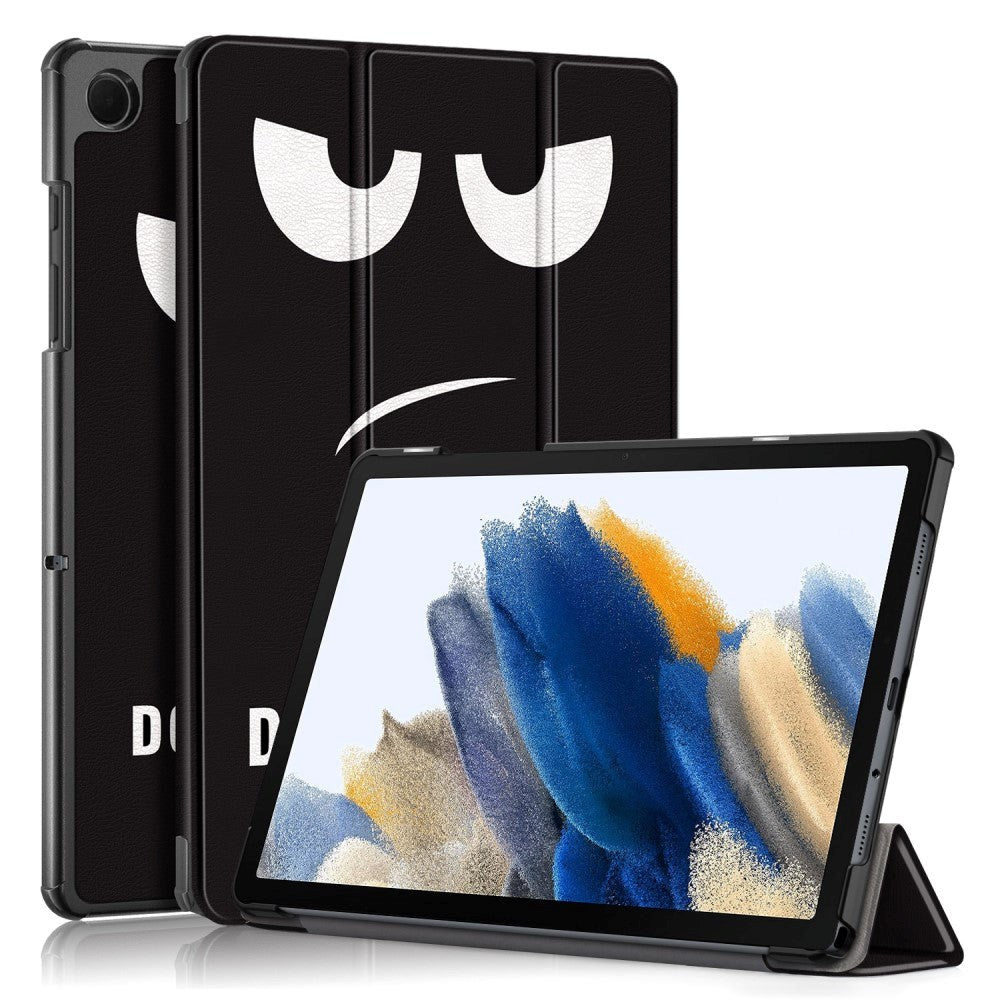 Samsung Galaxy Tab A9+ (pluss) Tri-Fold Faux Leather Flip Cover m. Søvnfunksjon - "Ikke rør meg"