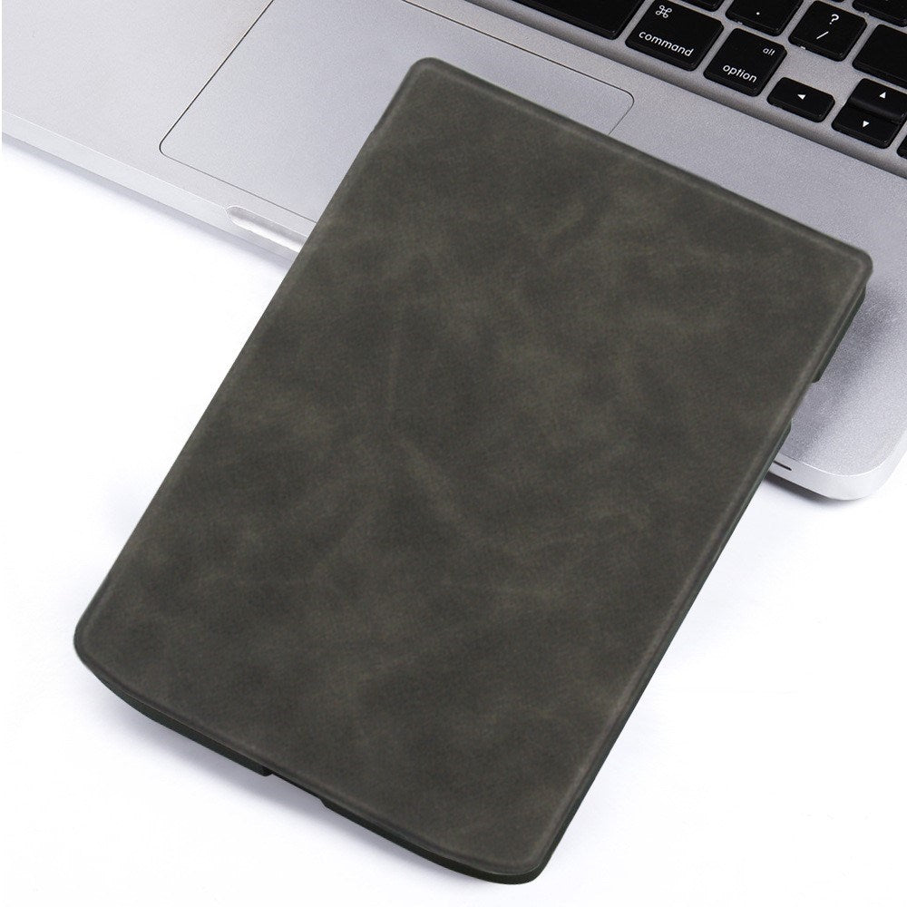 PocketBook InkPad 4 Leather Flip Cover m. Sleep Function - Svart