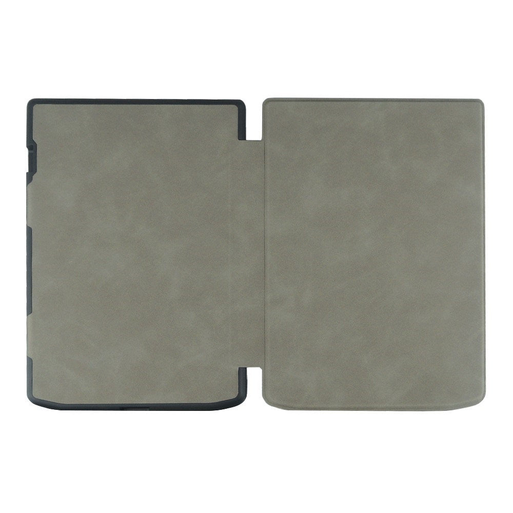 PocketBook InkPad 4 Leather Flip Cover m. Søvnfunksjon - Grå
