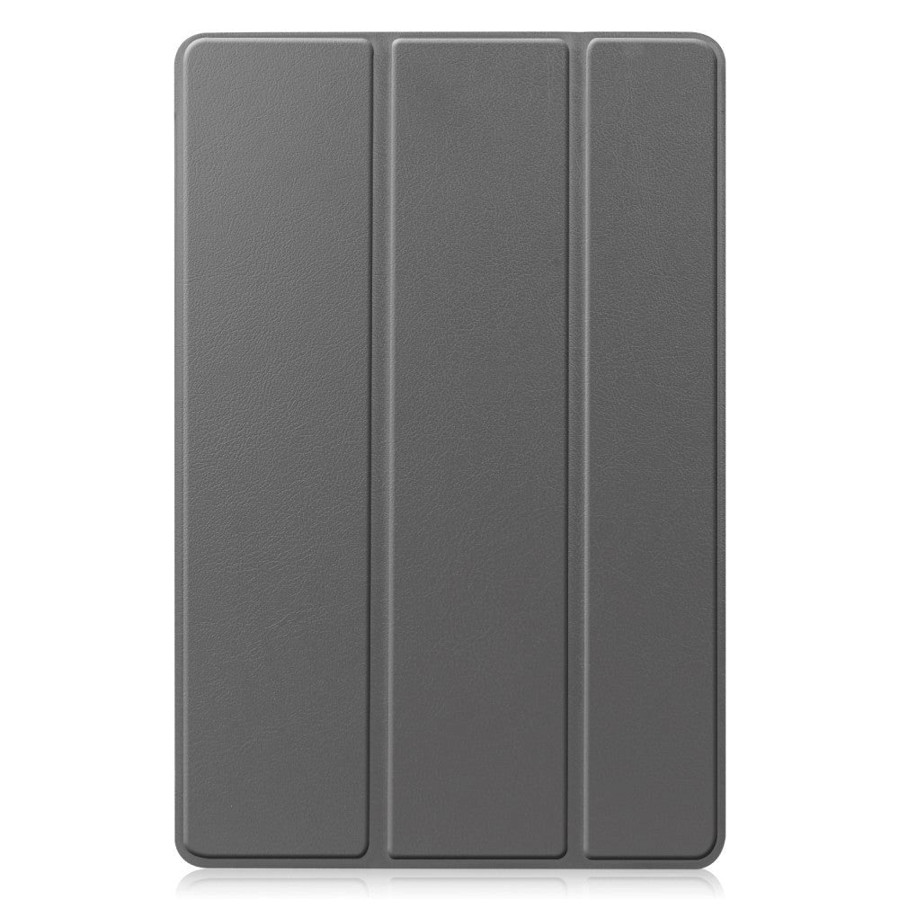 Samsung Galaxy Tab S9 FE Tri-Fold Leather Flip Cover m. Stativfunksjon - Grå