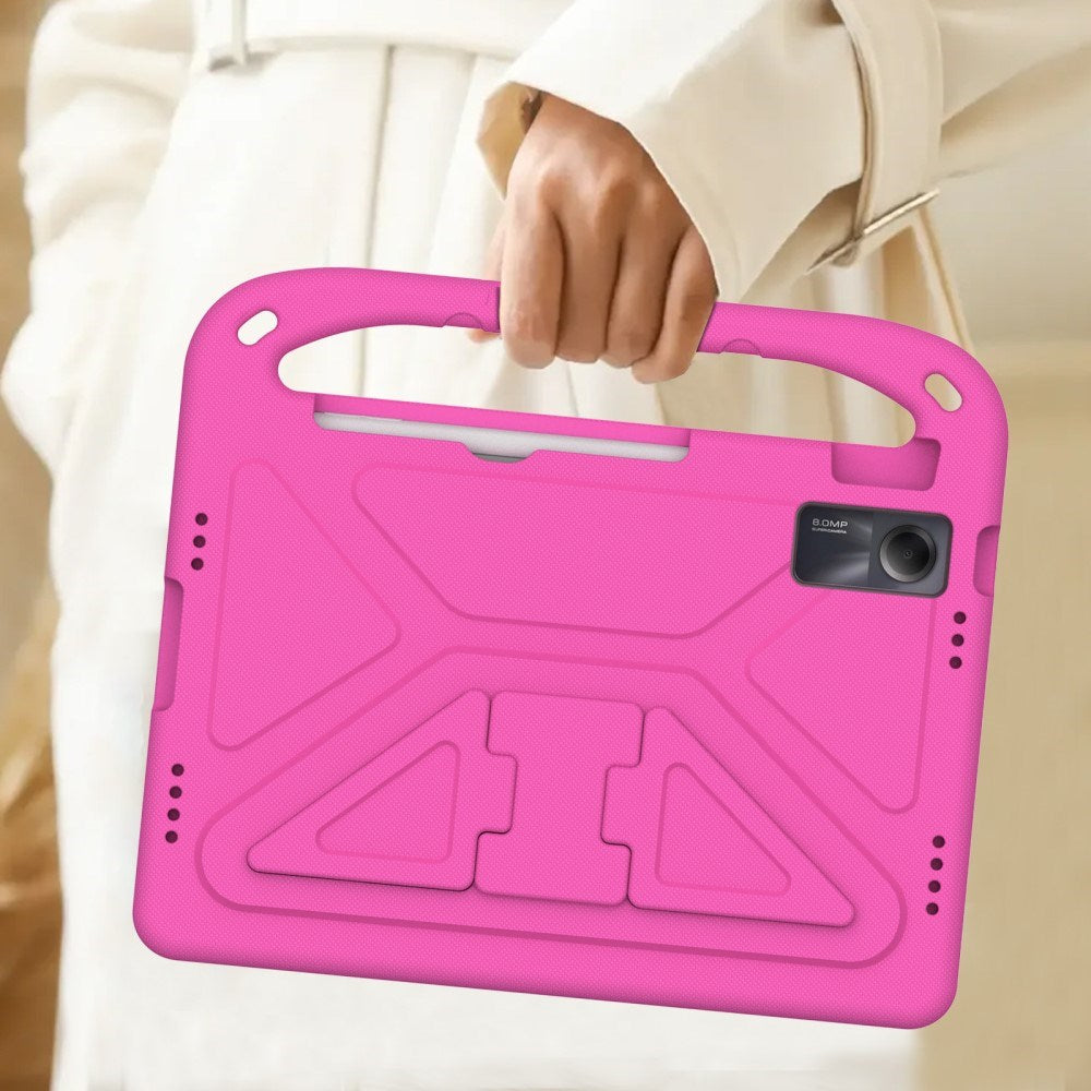 EIDERWOOD Xiaomi Redmi Pad SE nettbrettdeksel Anti-Drop m. Stativfunksjon og håndtak - Rosa