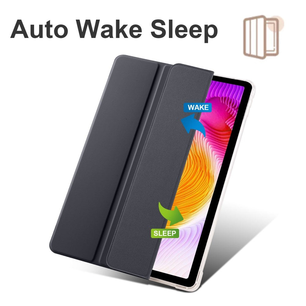 EIDERWOOD Xiaomi Redmi Pad SE Tri-fold Leather Flip Cover m. Gjennomsiktig rygg - Grønn