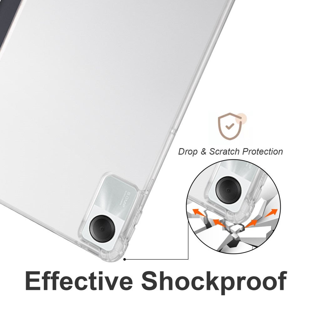 EIDERWOOD Xiaomi Redmi Pad SE Tri-fold Leather Flip Cover m. Gjennomsiktig rygg - Grønn