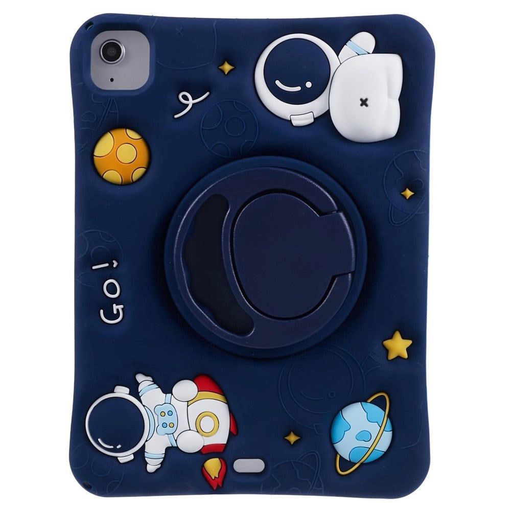 iPad Air (2022 / 2020) barnedeksel - Astronaut-bakdeksel m. Stativ og skulderstropp - Mørkeblå