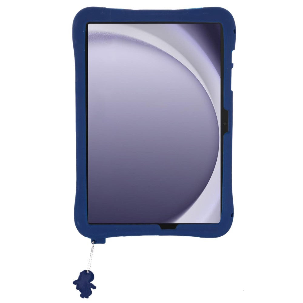 Samsung Galaxy Tab A9+ (Plus) Bakdeksel for barn m. Stativ og tegneserie - mørkeblå