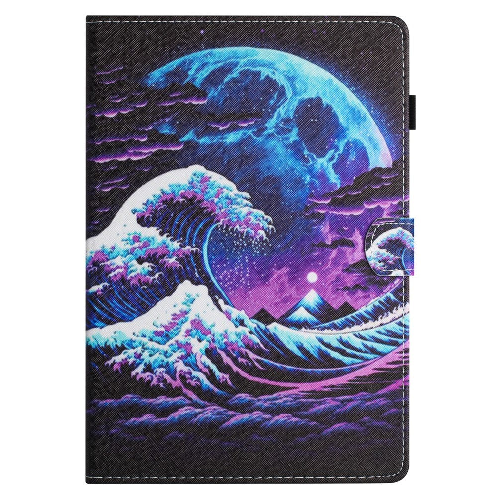 iPad 11" (2025) / iPad 10,9" (2024/2022) Leather Flip Cover m. Stativ og kortholder - Waves