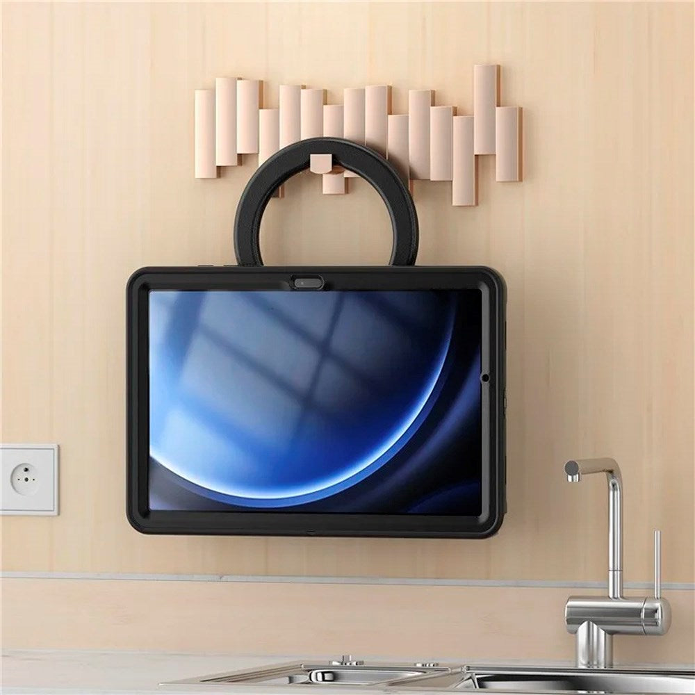 EIDERWOOD-deksel med støtte for Samsung Galaxy Tab A9+ - Robust beskyttelse - Svart