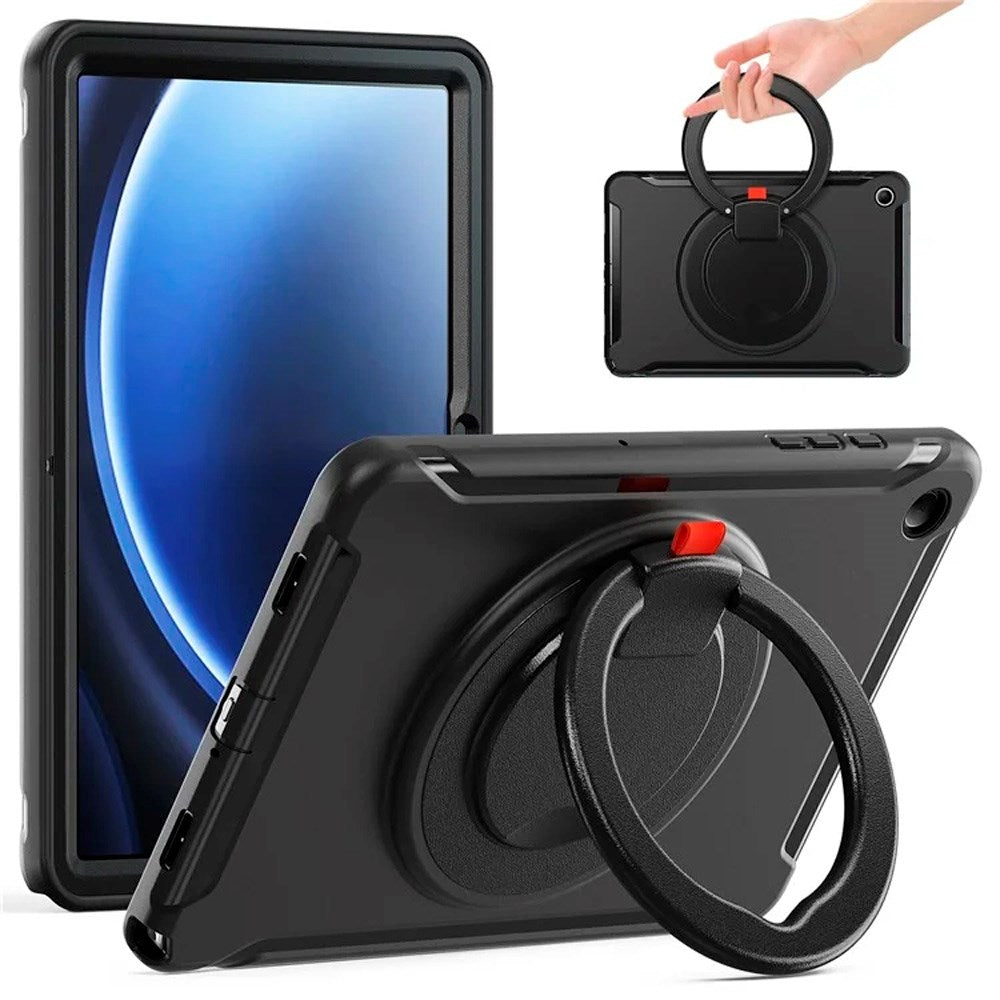 EIDERWOOD-deksel med støtte for Samsung Galaxy Tab A9+ - Robust beskyttelse - Svart