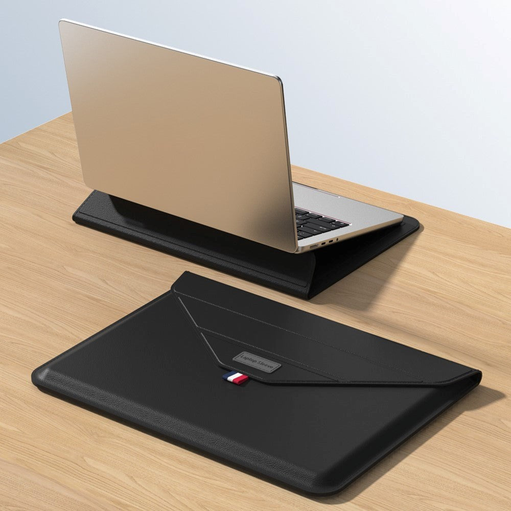Bærbar/MacBook-omslag 13-14" (32 x 24 cm) m. Tri-fold stativfunksjon - svart