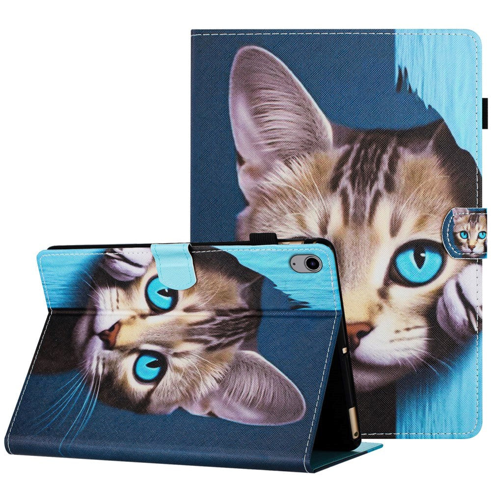 iPad 11" (2025) / iPad 10,9" (2024/2022) Leather Flip Cover m. Stativ og kortholder - Kat