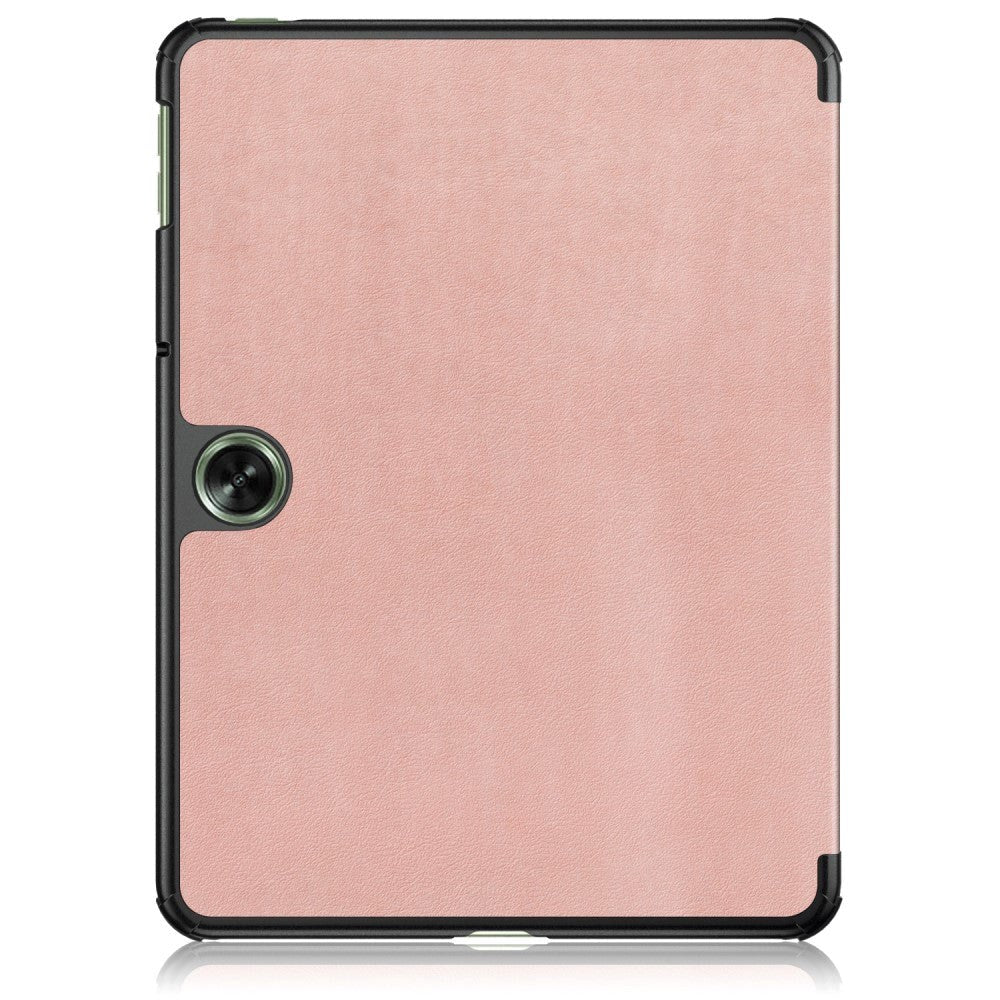 OnePlus Pad Go Tri-Fold Leather Flip Cover m. Stativfunksjon - Rose Gold