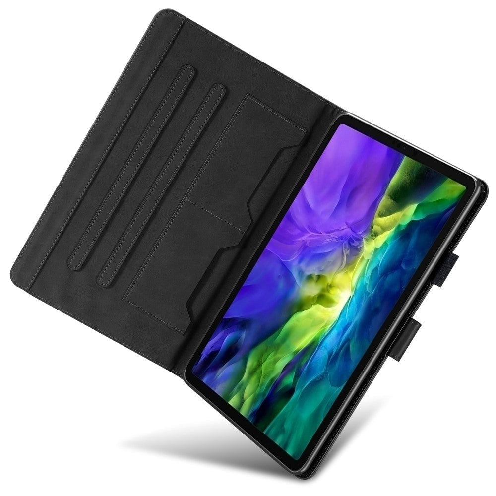iPad Pro 11" (2022 / 2021 / 2020) Leather Flip Cover m. Animal Motiv - Svart