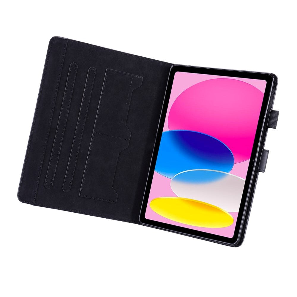 iPad 11" (2025) / iPad 10,9" (2024/2022) Leather Flip Cover m. Dyremotiv - Sort