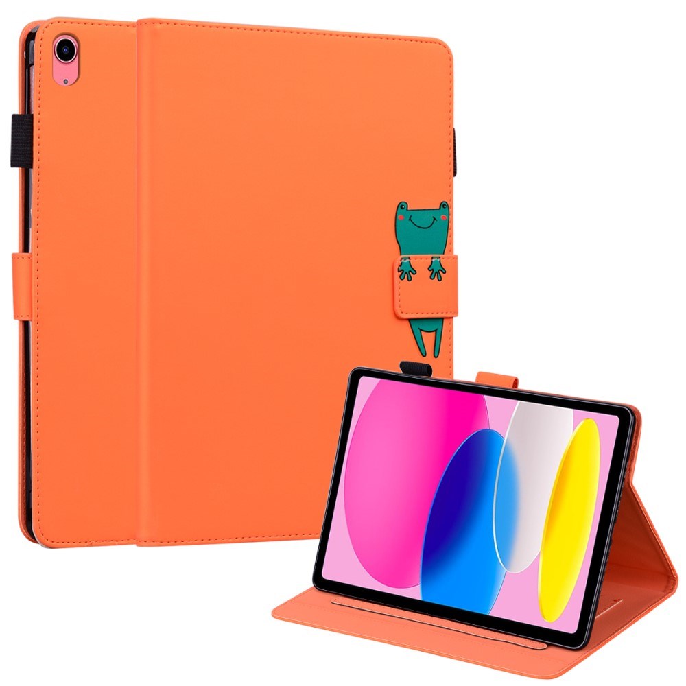 iPad 11" (2025) / iPad 10.9" (2024/2022) Læder Flip Cover m. Dyremotiv - Orange