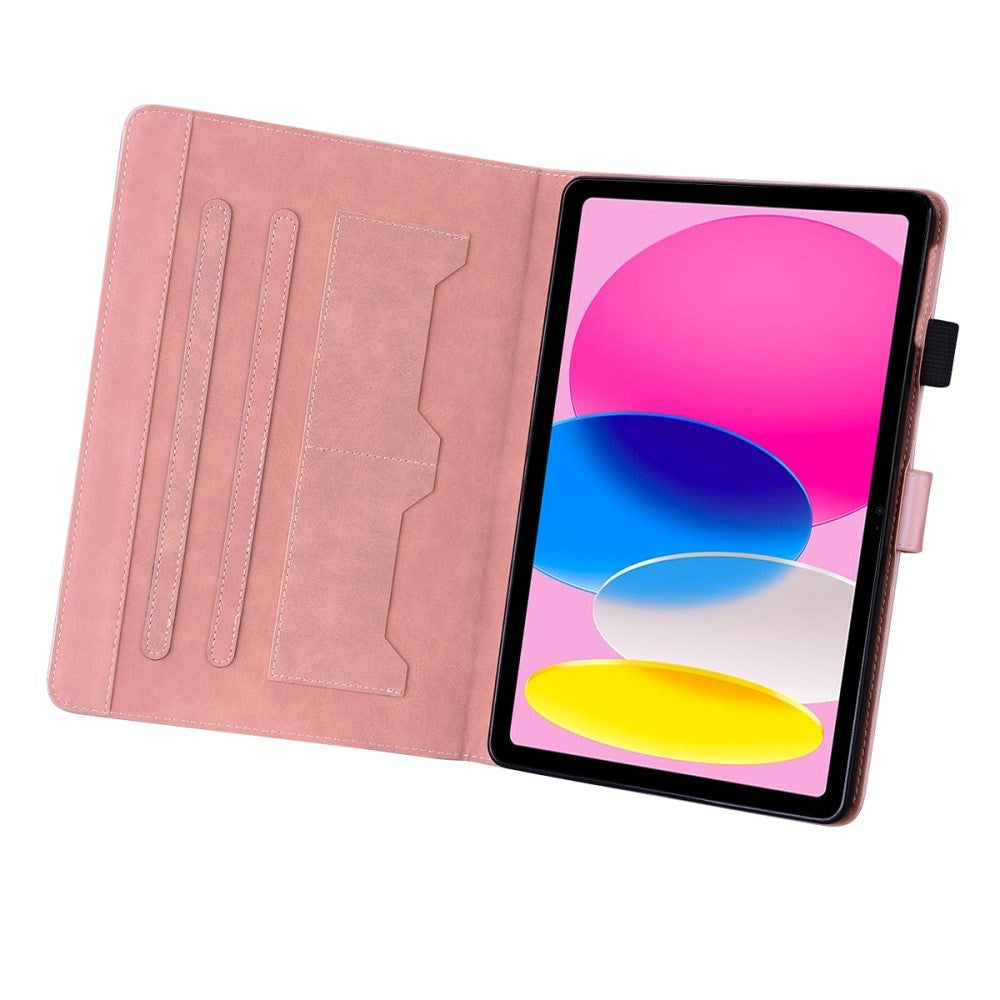 iPad 11" (2025) / iPad 10,9" (2024/2022) Leather Flip Cover m. Dyremotiv - Rosa