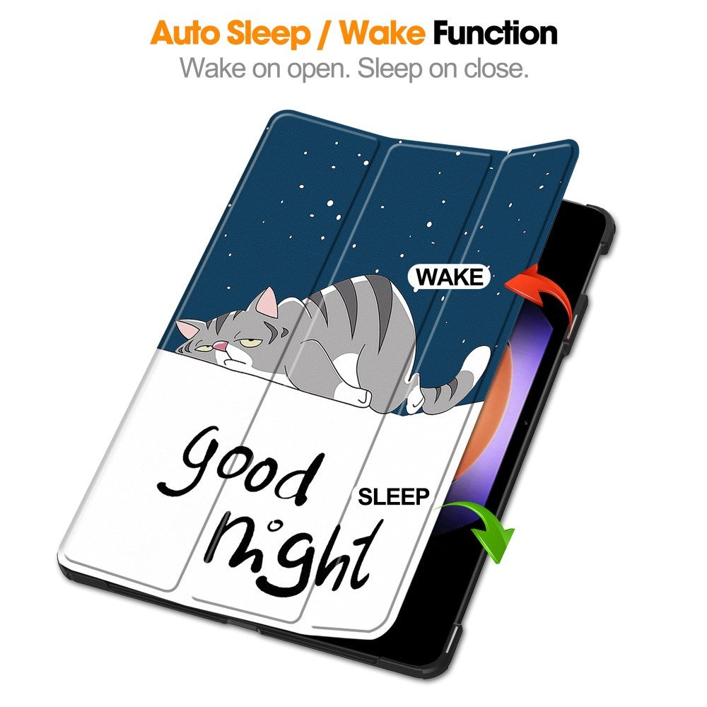 EIDERWOOD Xiaomi Pad 6S Pro Tri-Fold Faux Leather Flip Cover m. Søvnfunksjon - Kat