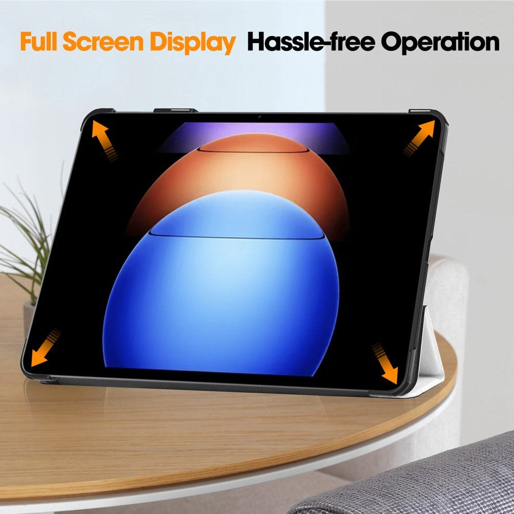 EIDERWOOD Xiaomi Pad 6S Pro Tri-Fold Faux Leather Flip Cover m. Søvnfunksjon - Kat