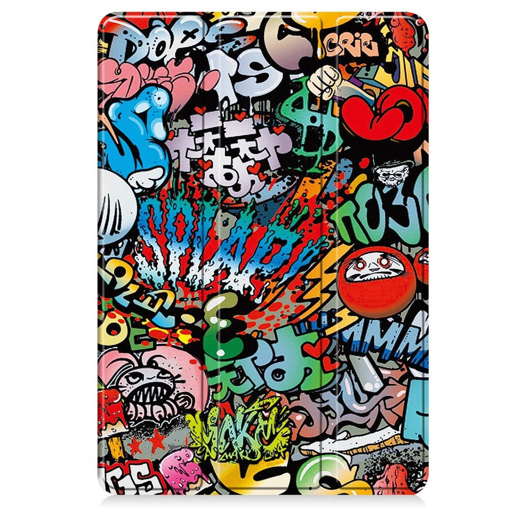 EIDERWOOD Xiaomi Pad 6S Pro Tri-Fold Faux Leather Flip Cover m. Søvnfunksjon - Graffiti