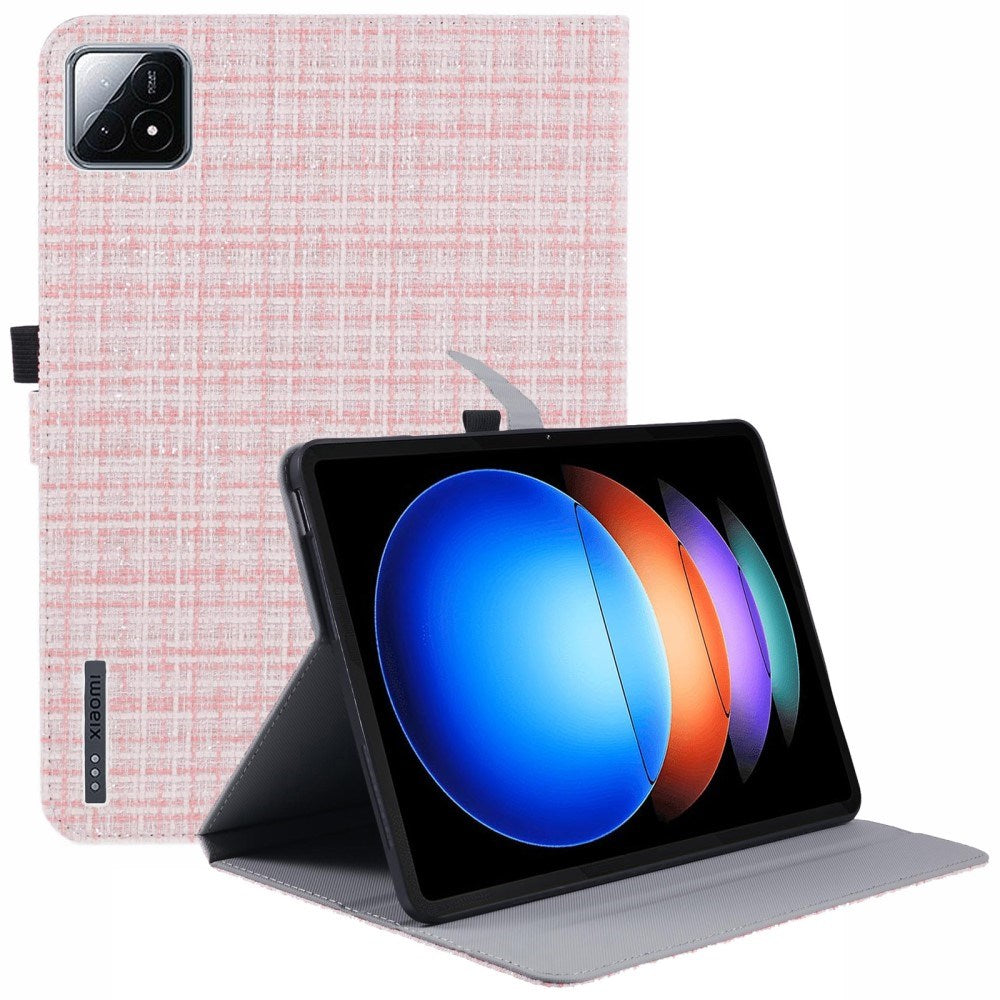 EIDERWOOD Xiaomi Pad 6S Pro Stoffskinn Bakdeksel m. Ståfunksjon - Rosa