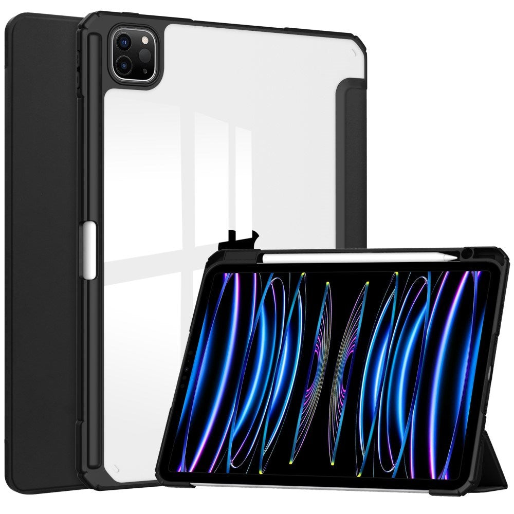 EIDERWOOD iPad Pro 11 (2024) Hybrid Flip Cover m. Penneholder - svart og gjennomsiktig
