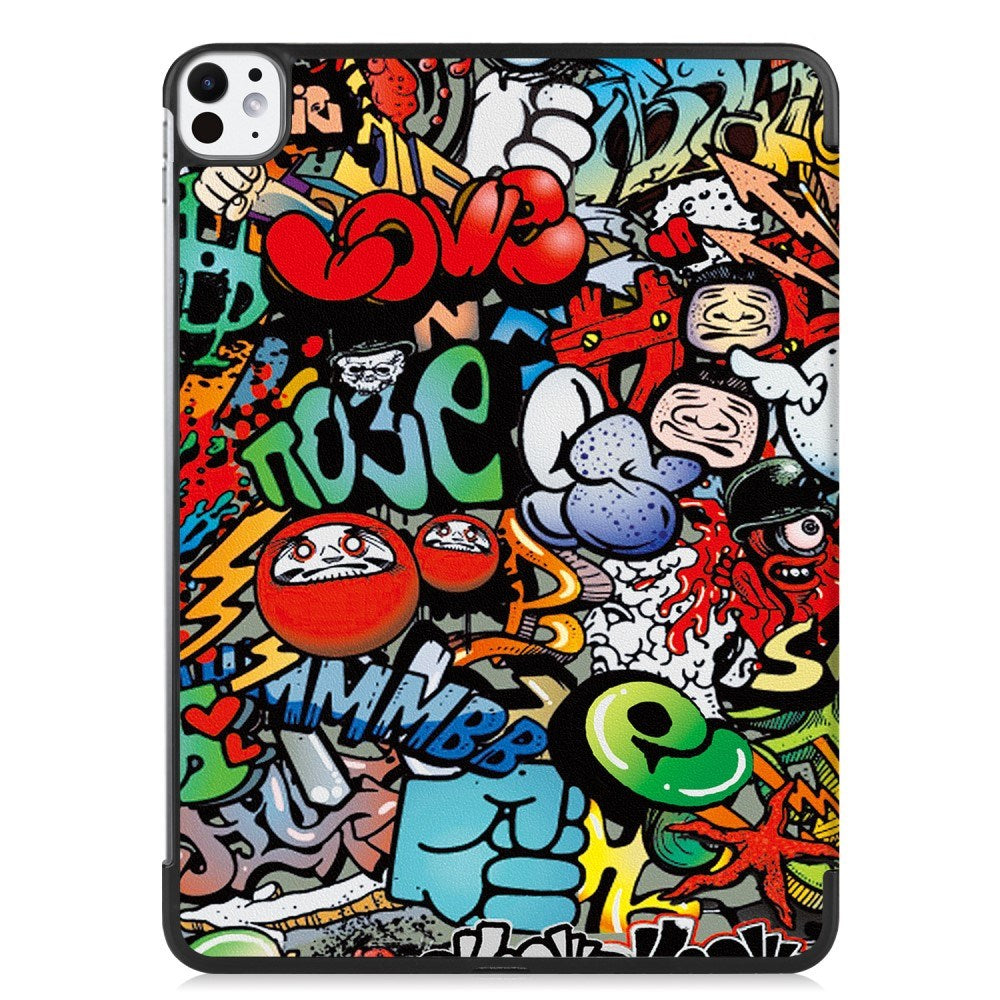EIDERWOOD iPad Pro 11" (2024) Tri-Fold Faux Leather Flip Cover m. Sleep Function - Graffiti