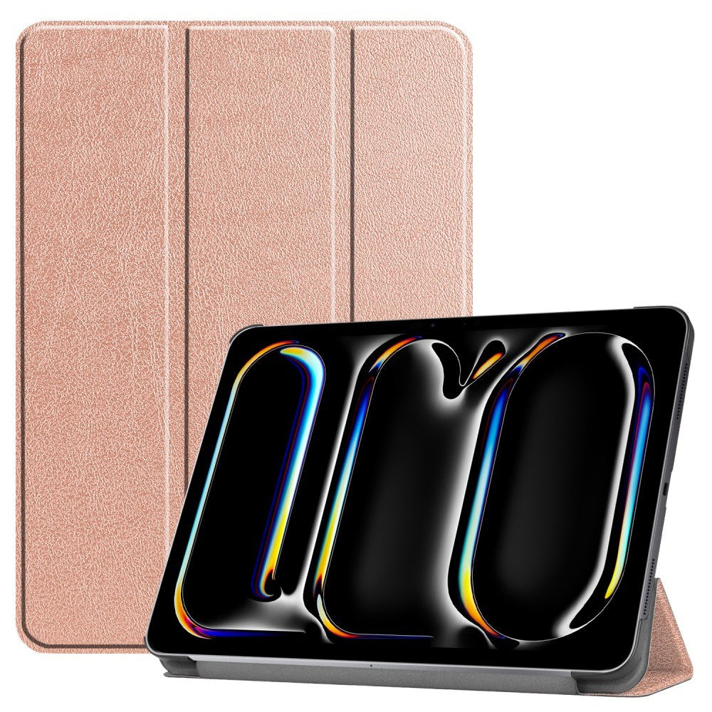 EIDERWOOD iPad Pro 11" (2024) Tri-Fold Leather Flip Cover - Rose Gold