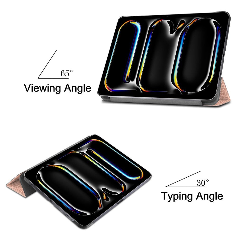 EIDERWOOD iPad Pro 11" (2024) Tri-Fold Leather Flip Cover - Rose Gold