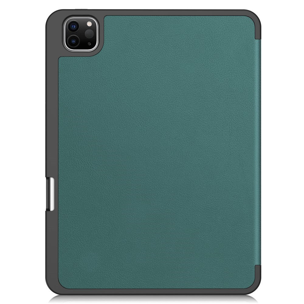 EIDERWOOD iPad Pro 11" (2024) Tri-Fold Leather Flip Cover m. Apple Pencil Holder - Grønn