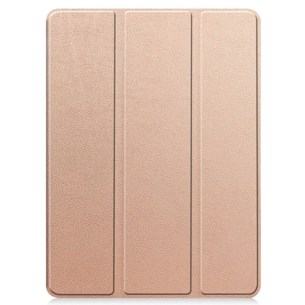 EIDERWOOD iPad Pro 11" (2024) Tri-Fold Leather Flip Cover med Apple Pencil Holder - Rose Gold