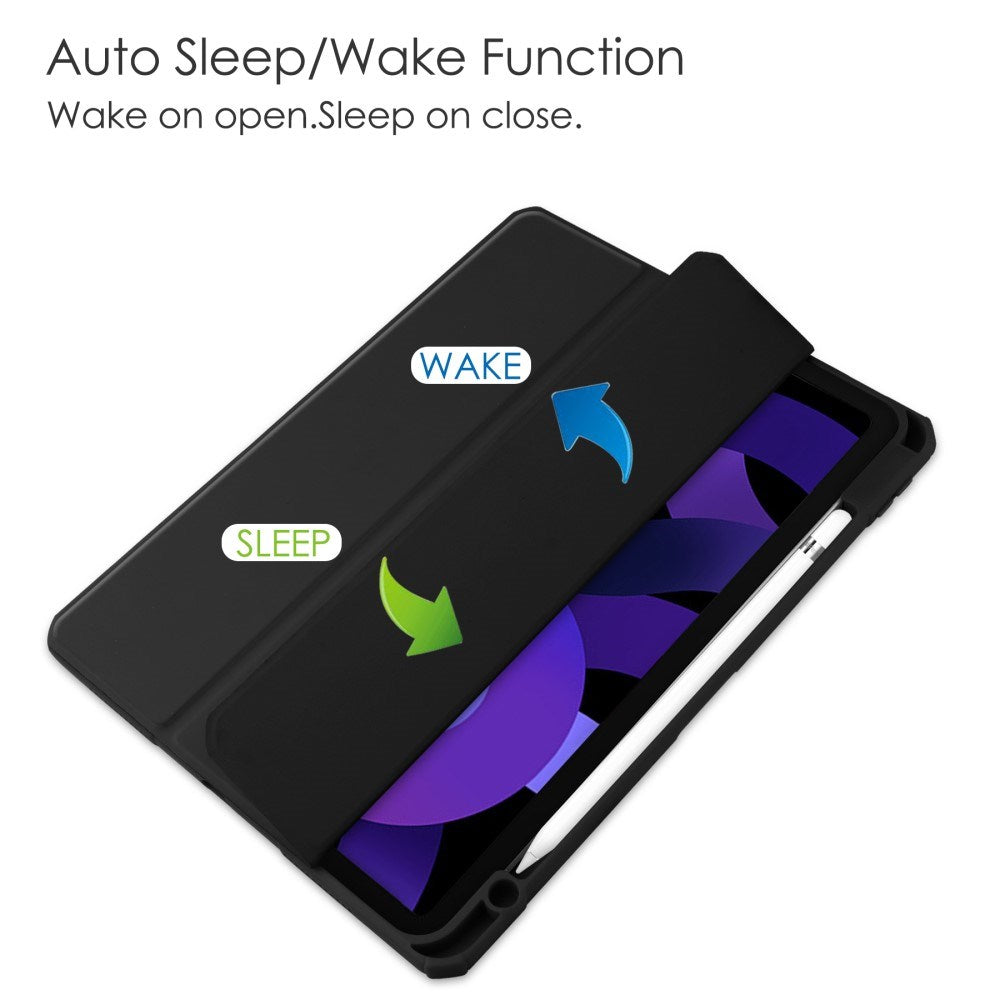 EIDERWOOD iPad Air 11" (2025 / 2024) Hybrid Flip-deksel med pennholder - svart og gjennomsiktig