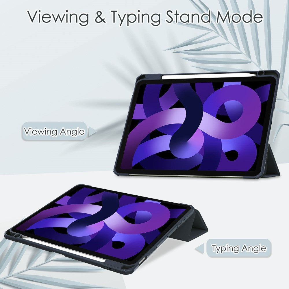 EIDERWOOD iPad Air 11" (2025 / 2024) Hybrid Flip Cover m. Pen Holder - Blå & Gennemsigtig