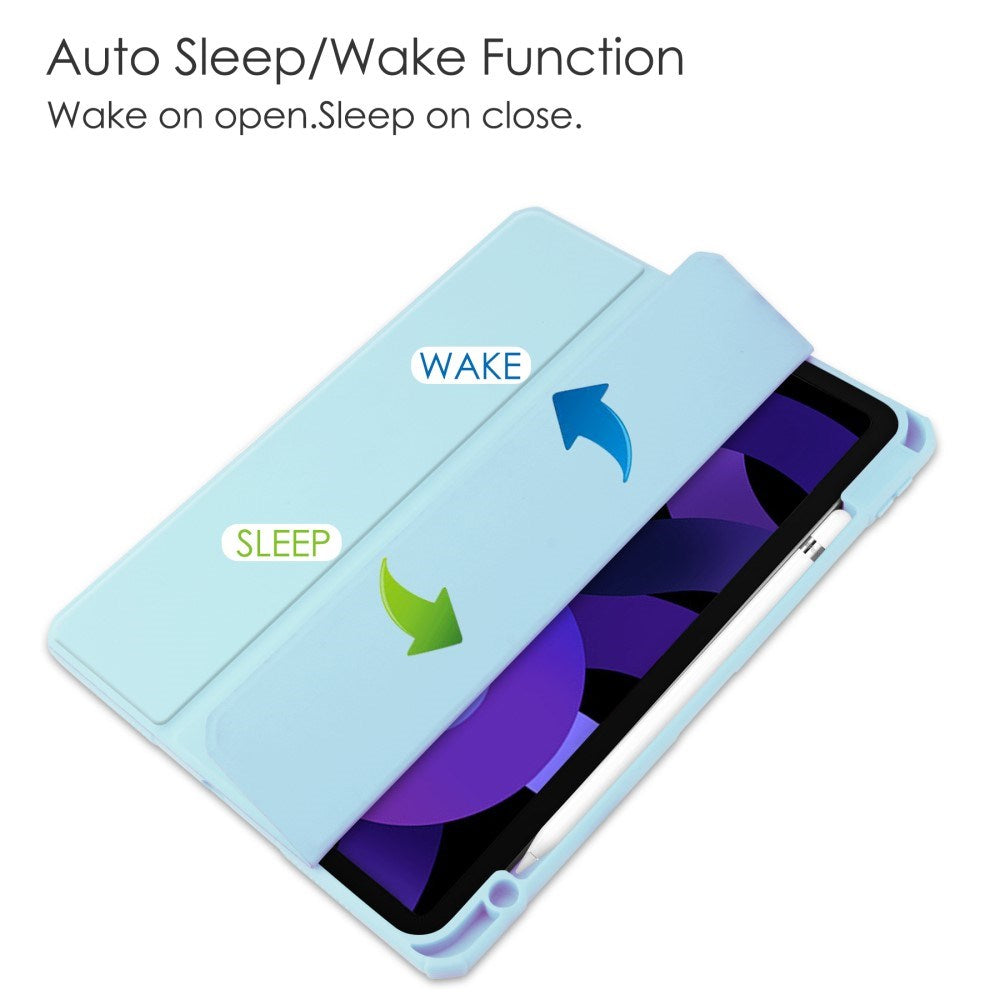 EIDERWOOD iPad Air 11" (2025 / 2024) Hybrid Flip-deksel med pennholder - lyseblå og gjennomsiktig