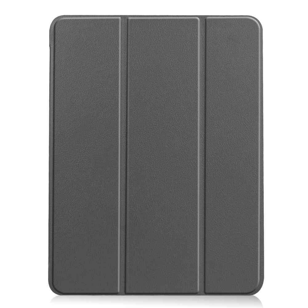 EIDERWOOD iPad Air 11" (2025 / 2024) Litchi Tri-Fold Leather Flip Cover m. Apple blyantholder - grå