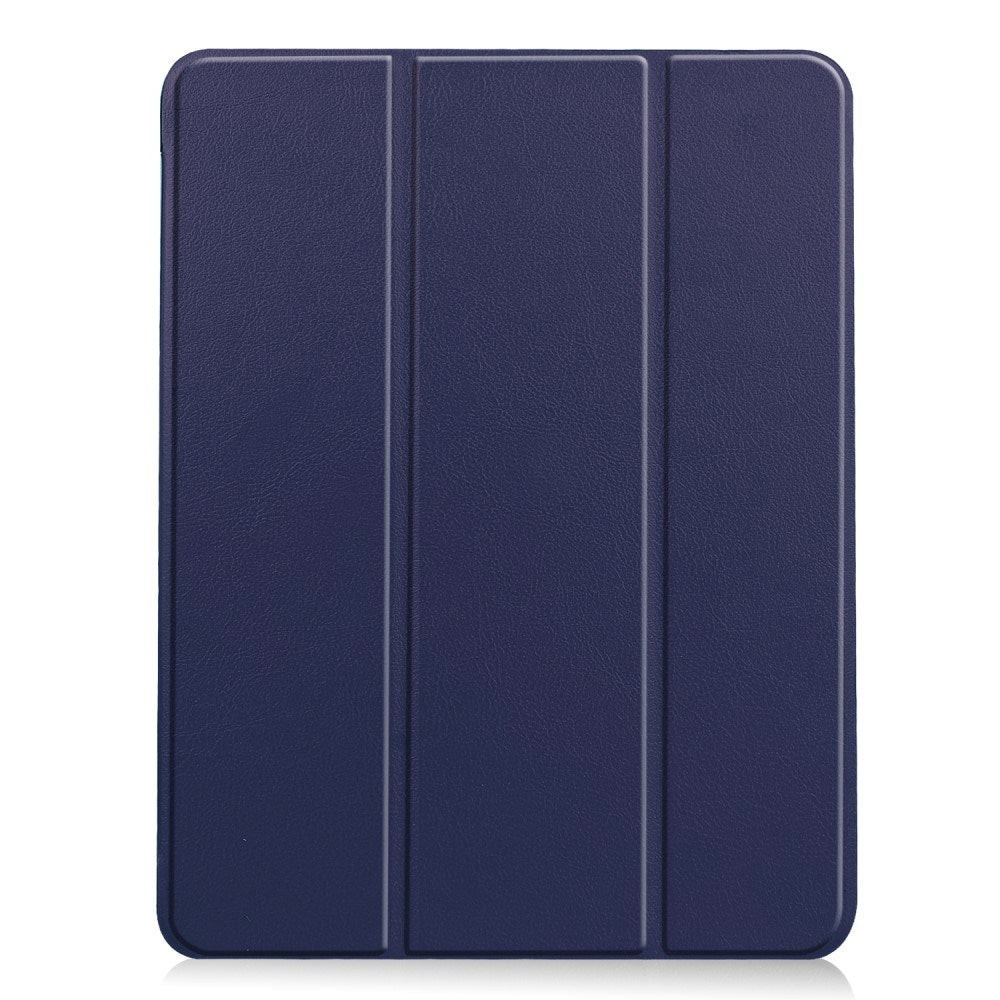 EIDERWOOD iPad Air 11" (2025 / 2024) Litchi Tri-Fold Leather Flip Cover m. Apple blyantholder - mørkeblå
