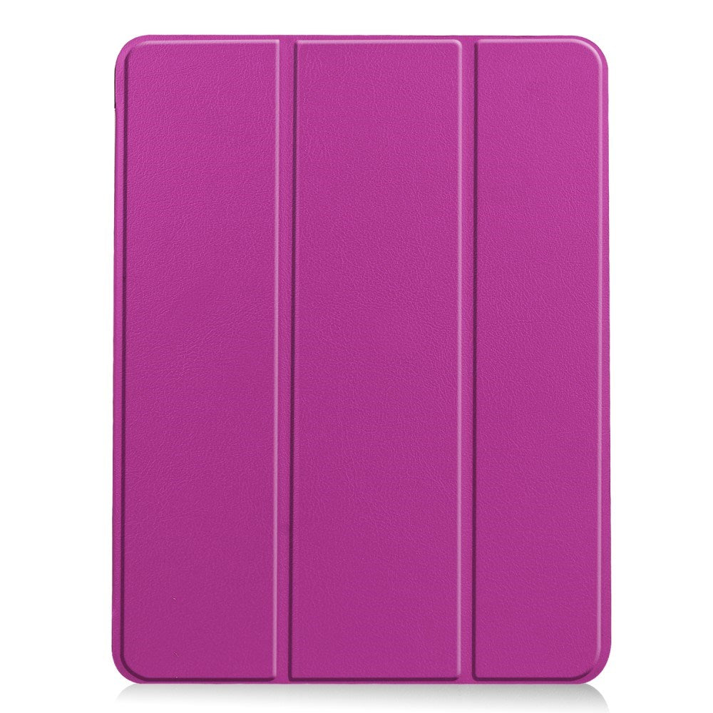 EIDERWOOD iPad Air 11" (2025 / 2024) Litchi Tri-Fold Leather Flip Cover m. Apple blyantholder - lilla