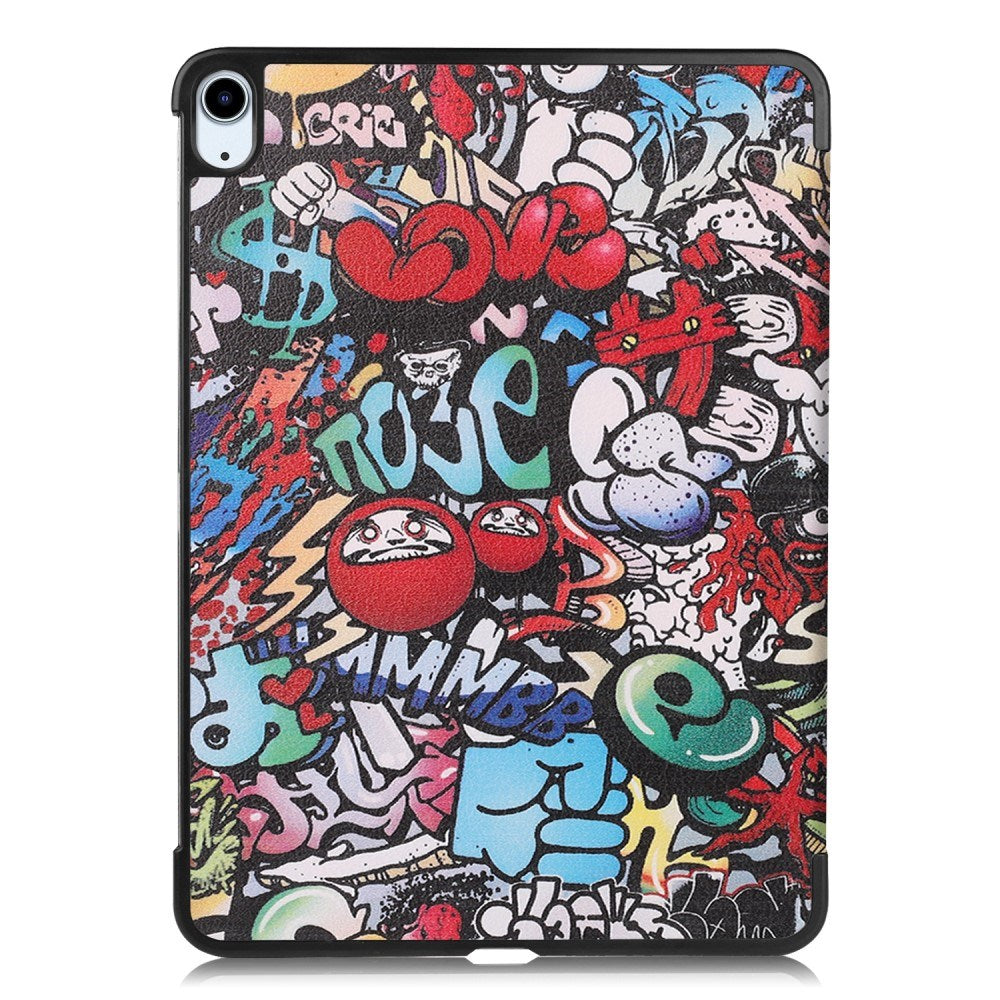 EIDERWOOD iPad Air 11" (2025 / 2024) Tri-Fold Kunstlæder Flip Cover m. Vågeblus Funktion - Graffiti