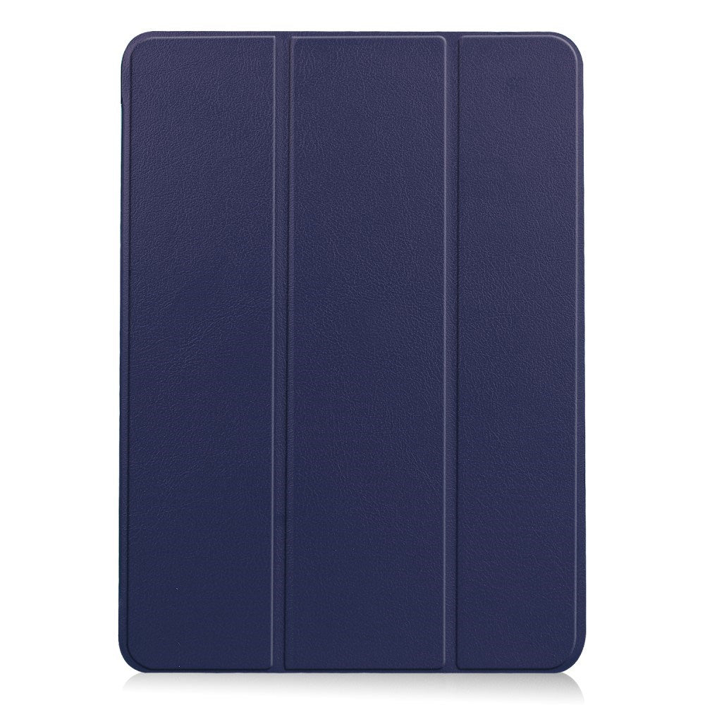 EIDERWOOD iPad Air 11" (2025 / 2024) Litchi Tri-Fold Leather Flip Cover - Blå