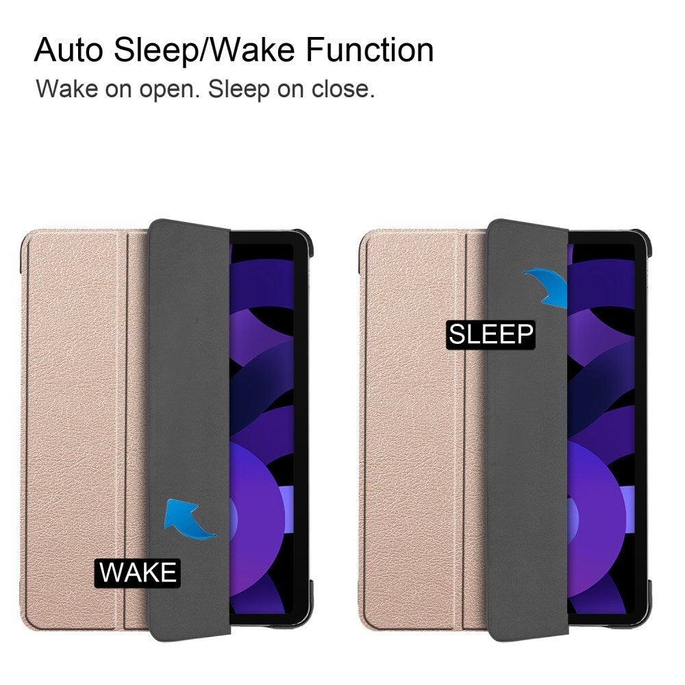 EIDERWOOD iPad Air 11" (2025 / 2024) Litchi Tri-Fold Leather Flip Cover - Gull