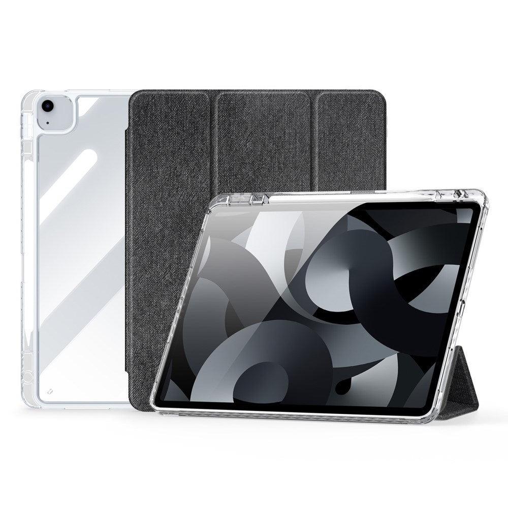 iPad Air 13" (2025 / 2024) DUX DUCIS Unid Series Tri-Fold Flip Cover - Gjennomsiktig / Svart