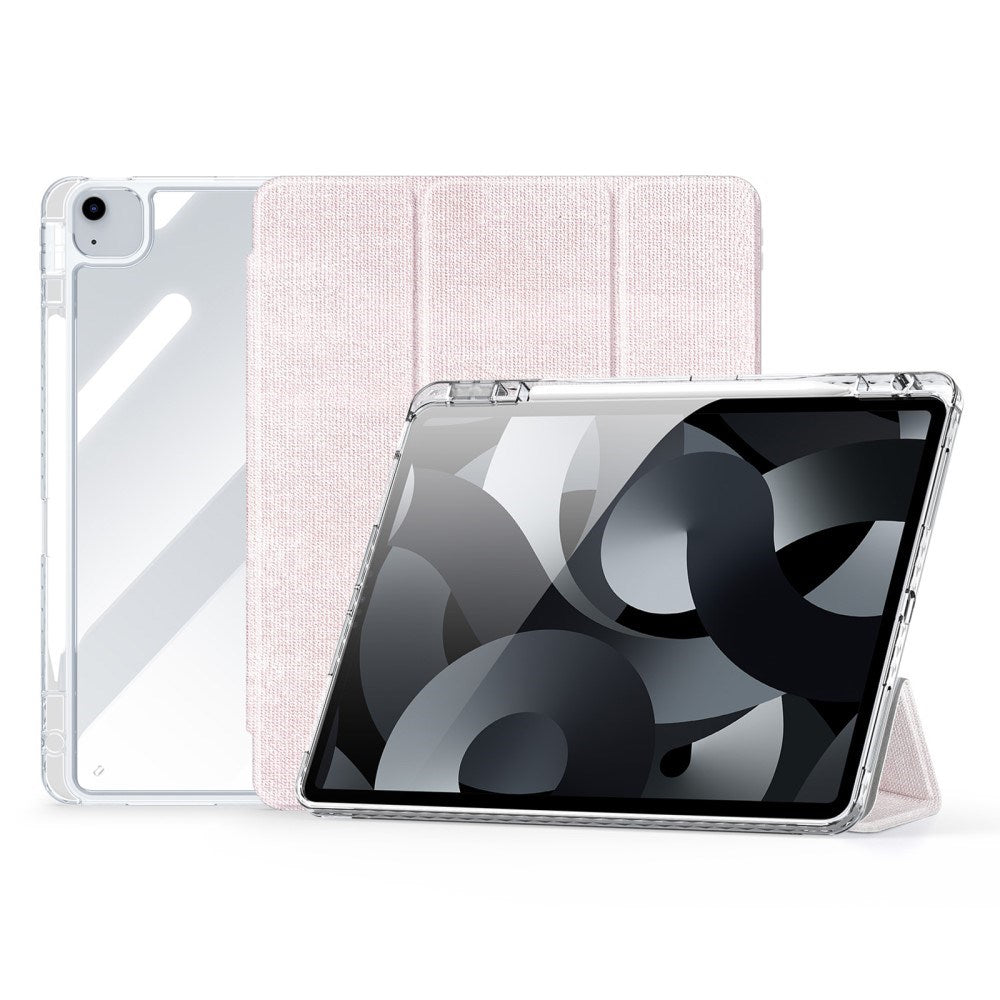 iPad Air 13" (2025 / 2024) DUX DUCIS Unid Series Tri-Fold Flip Cover - Gjennomsiktig / Rosa