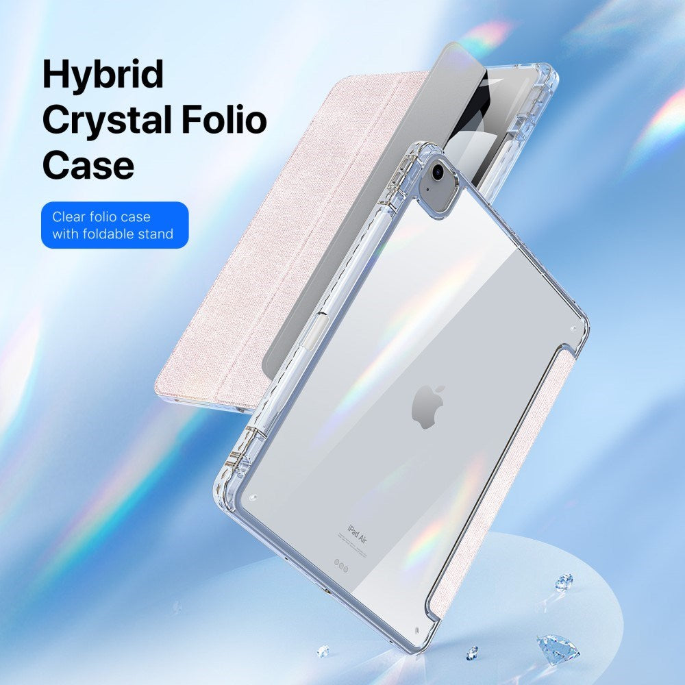 iPad Air 13" (2025 / 2024) DUX DUCIS Unid Series Tri-Fold Flip Cover - Gjennomsiktig / Rosa