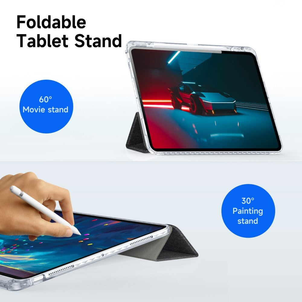 iPad Pro 13" (2025 / 2024) DUX DUCIS Unid Series Tri-Fold Flip Cover - Gennemsigtig / Sort