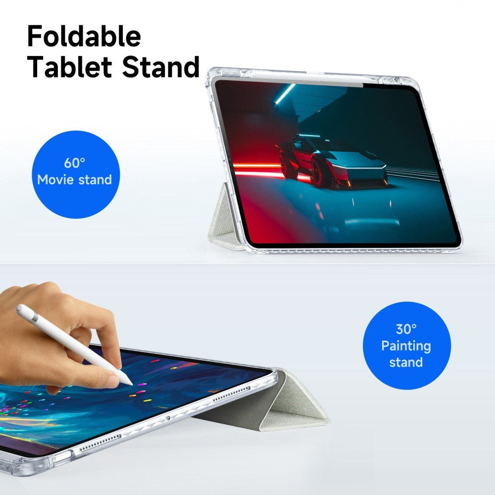 iPad Pro 13" (2024) DUX DUCIS Unid Series Tri-Fold Flip Cover - Gjennomsiktig / Grønn