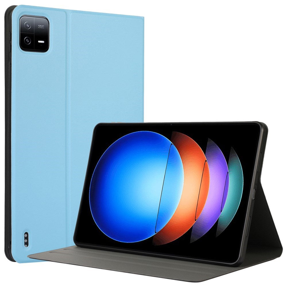 EIDERWOOD Xiaomi Pad 6S Pro Vegan Leather Tablet Flip Cover m. Ståfunksjon - Lyseblå