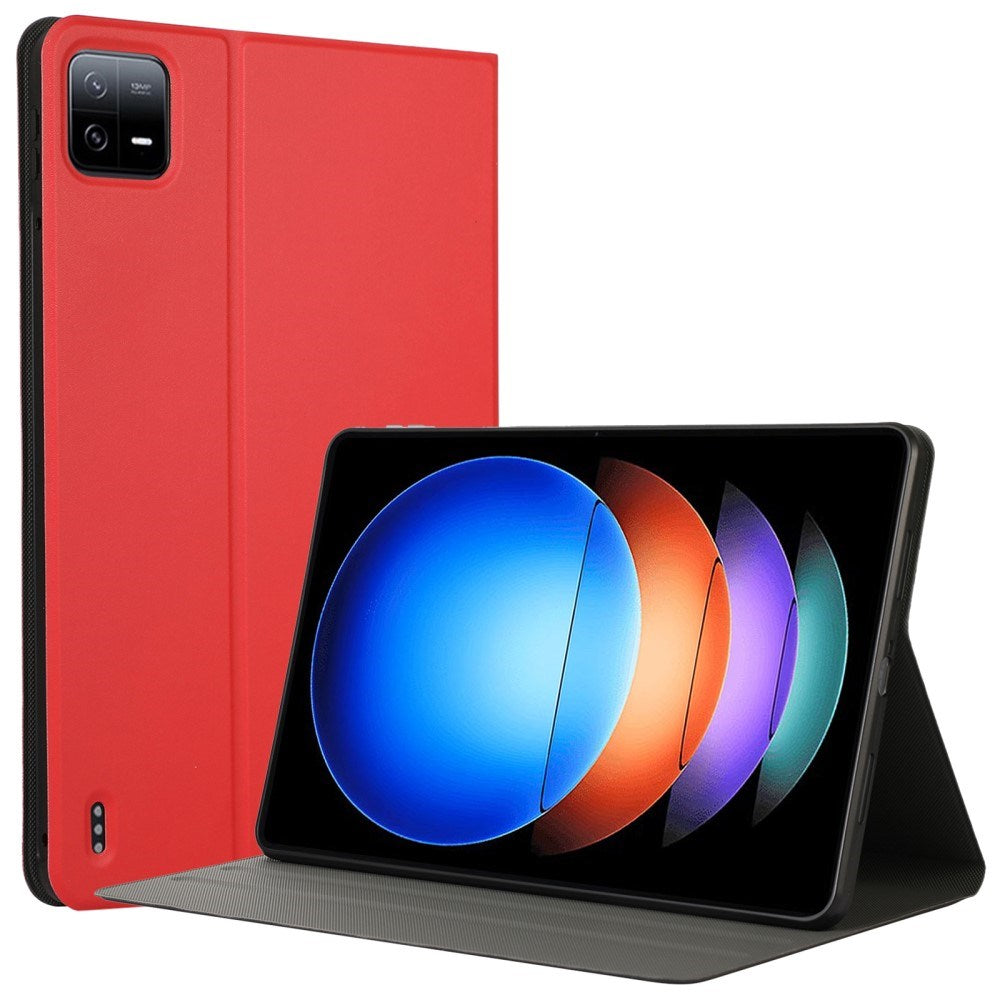 EIDERWOOD Xiaomi Pad 6S Pro Vegan Leather Tablet Flip Cover m. Ståfunksjon - Rød