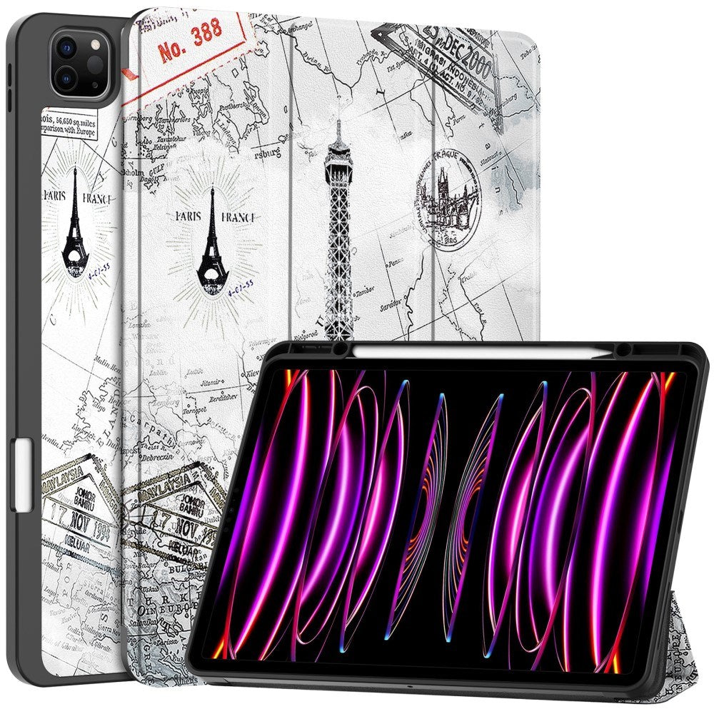 EIDERWOOD iPad Air 13" (2025 / 2024) Tri-Fold flip-deksel i kunstskinn med sovefunksjon - Eiffeltårnet