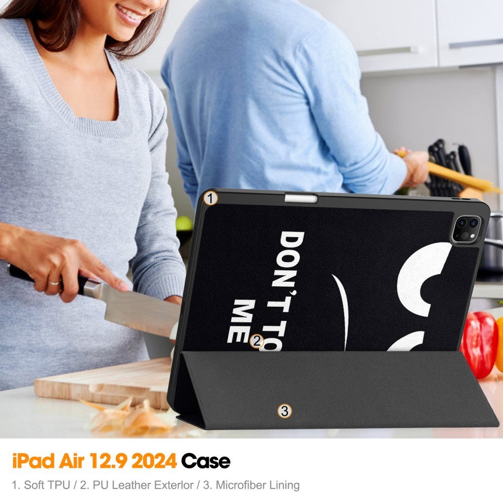 EIDERWOOD iPad Air 13" (2025 / 2024) Tri-Fold flip-deksel i kunstskinn med sovefunksjon - Ikke rør meg