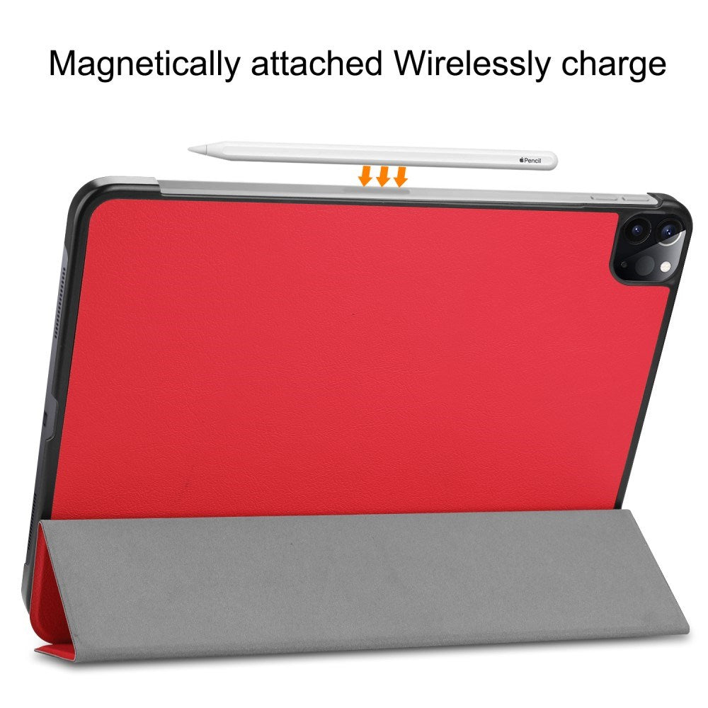 EIDERWOOD iPad Air 13" (2025 / 2024) Tri-Fold Leather Flip Cover - Rød