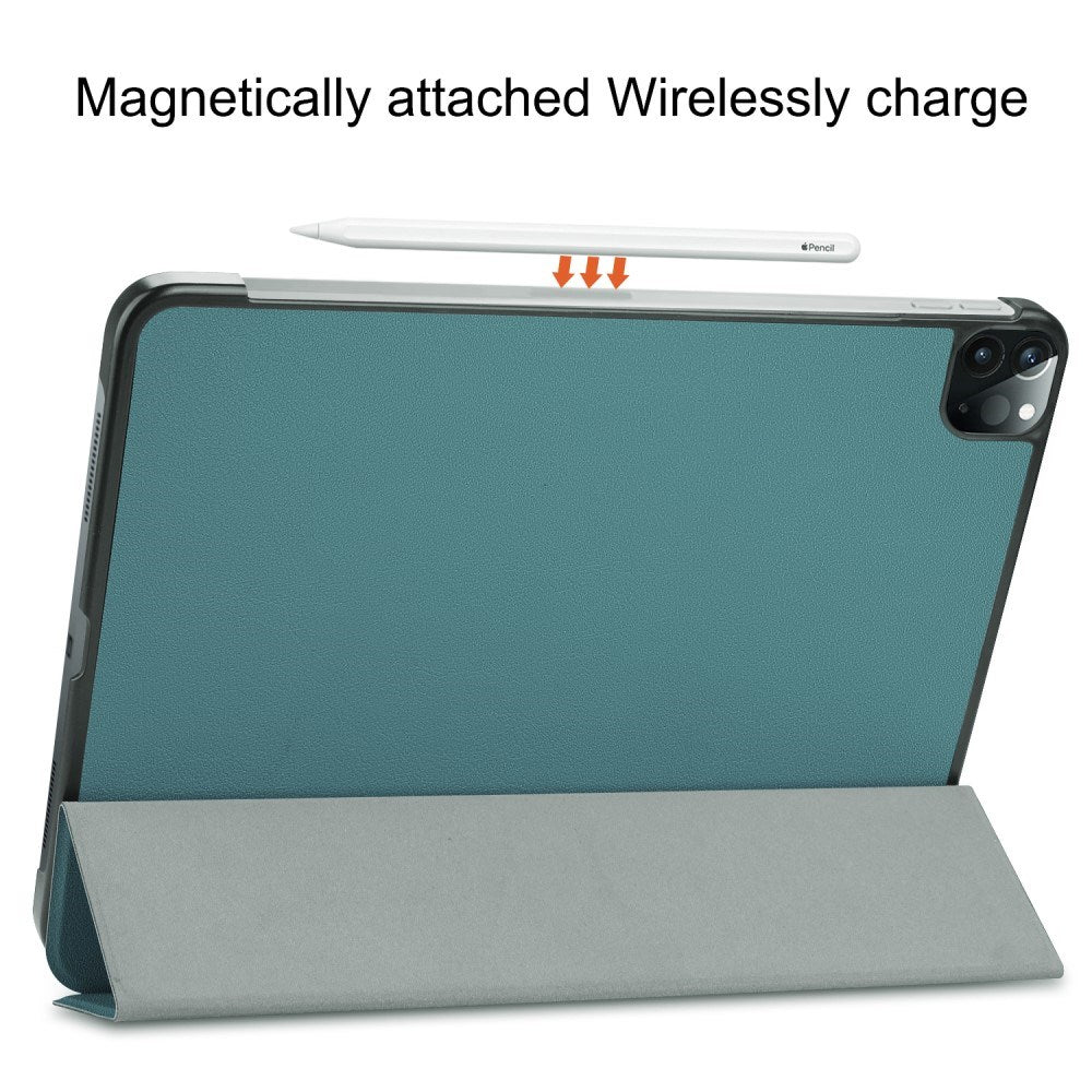 EIDERWOOD iPad Air 13" (2025 / 2024) Tri-Fold Leather Flip Cover - Grønn