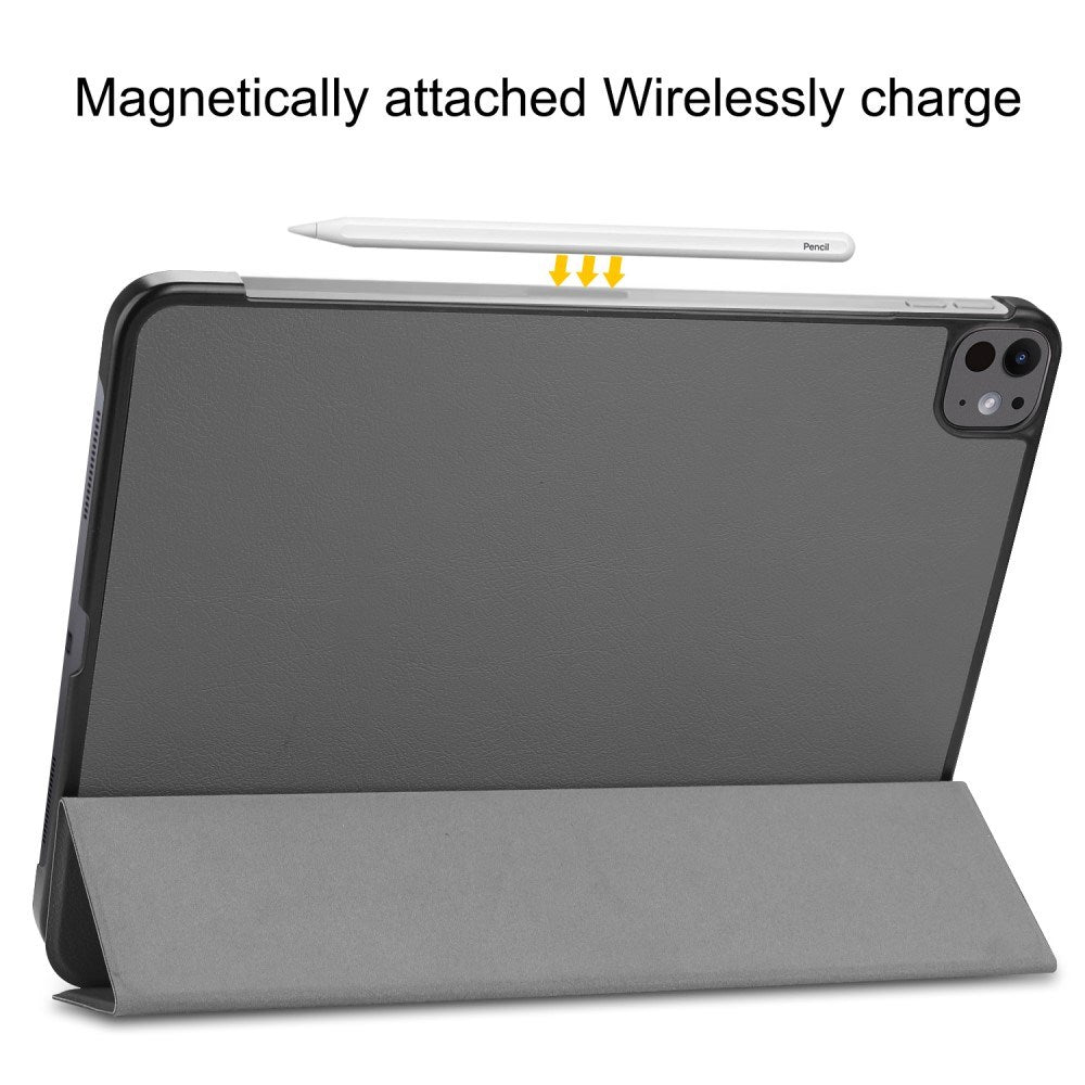 EIDERWOOD iPad Pro 13" (2025 / 2024) Tri-Fold Læder Flip Cover - Grå